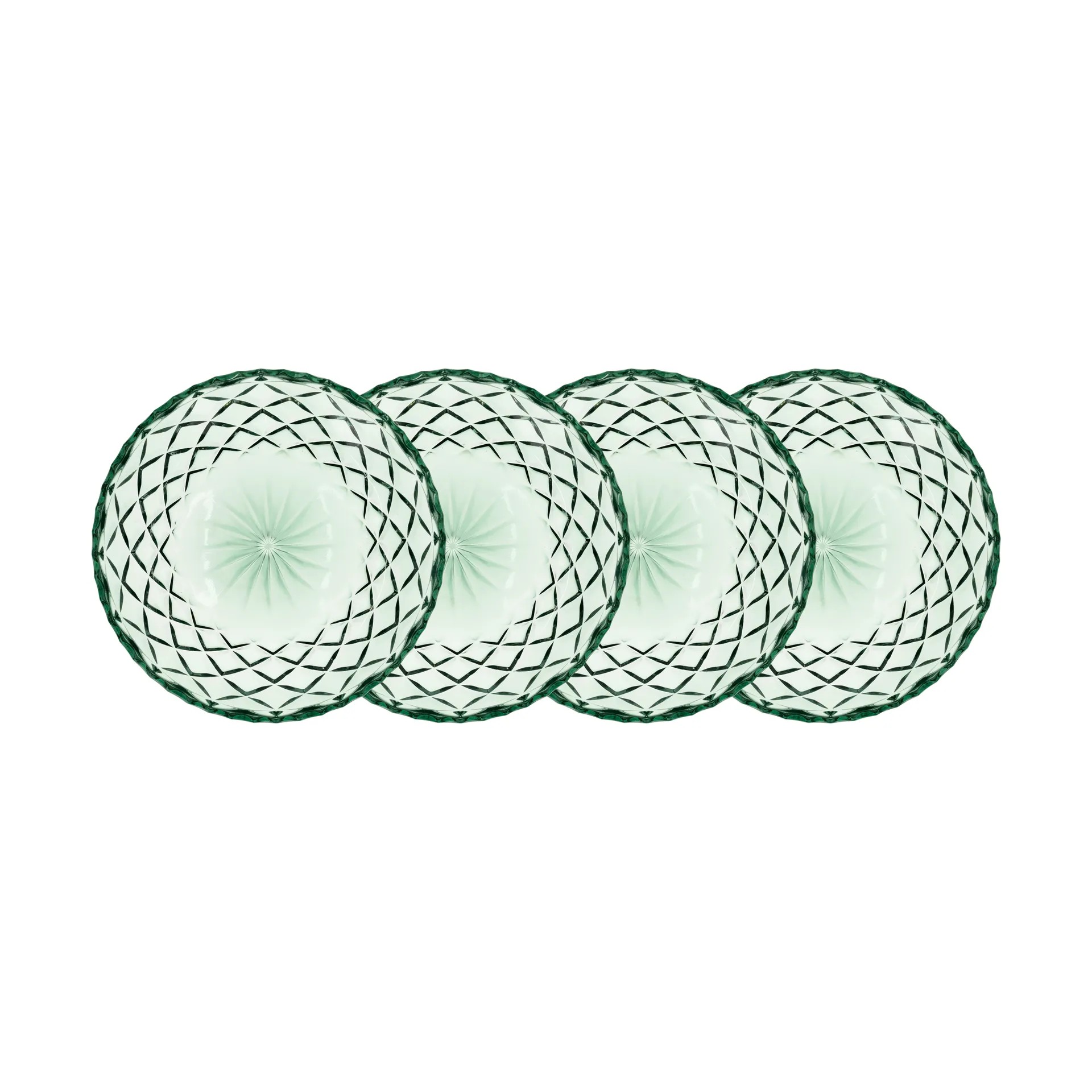 Sorrento asjett Ø 16 cm 4-pakning, Grønn Lyngby Glas