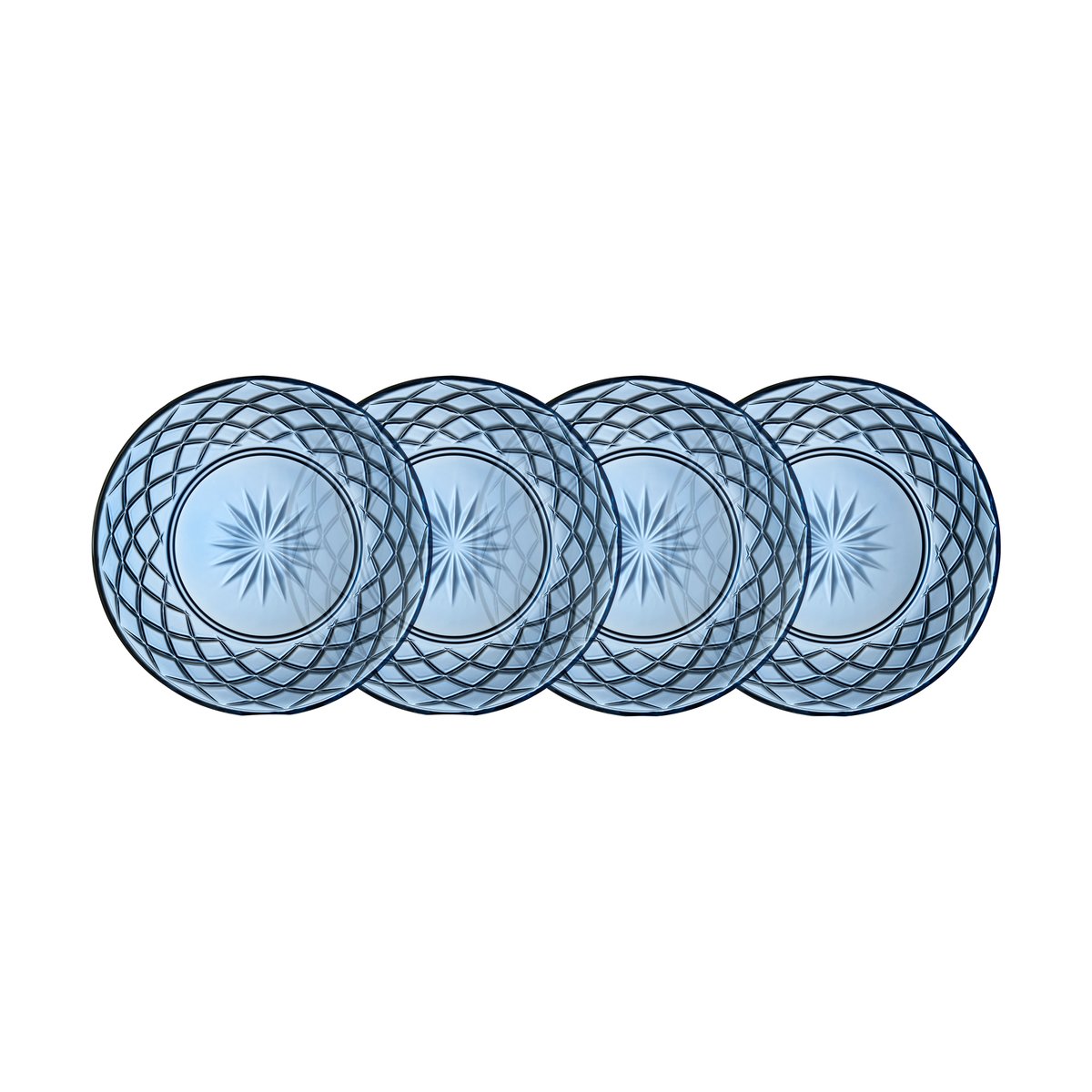 Lyngby Glas Sorrento tallerken Ø21 cm 4-pack Blå
