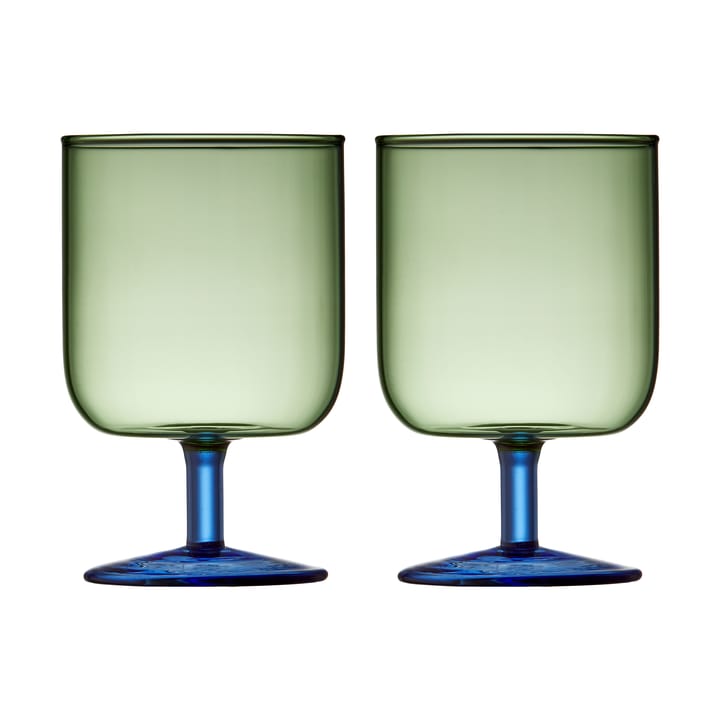 Torino vinglass 30 cl 2-pakning, Green-blue Lyngby Glas