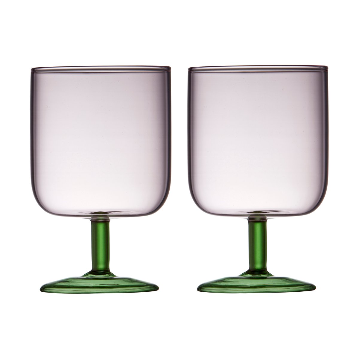 Lyngby Glas - Torino vinglass 30 cl 2 stk rosa/grønn