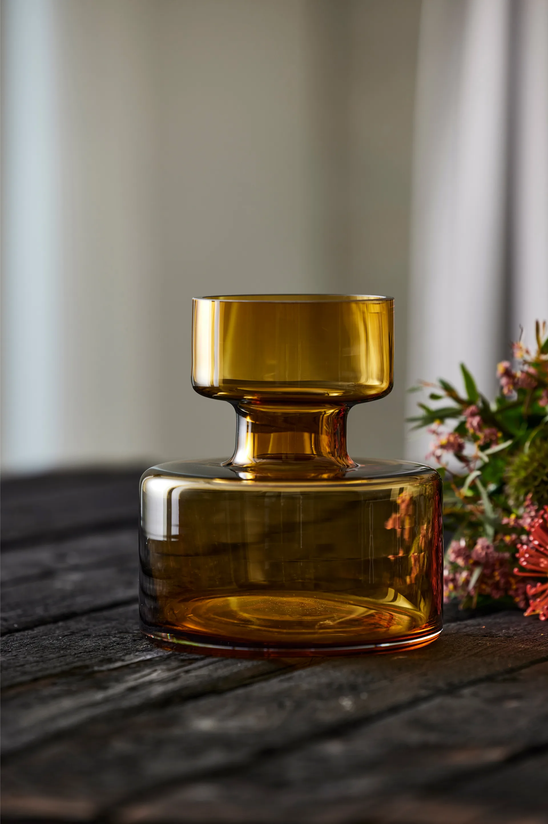 Tubular glassvase 20 cm, Amber Lyngby Glas