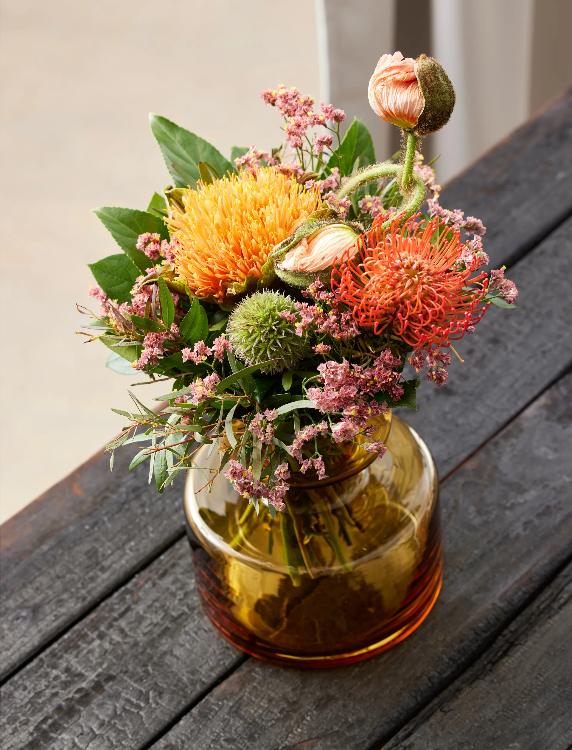 Tubular glassvase 20 cm, Amber Lyngby Glas