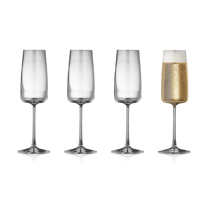 Zero champagneglass 30 cl 4-pakning, Krystall Lyngby Glas