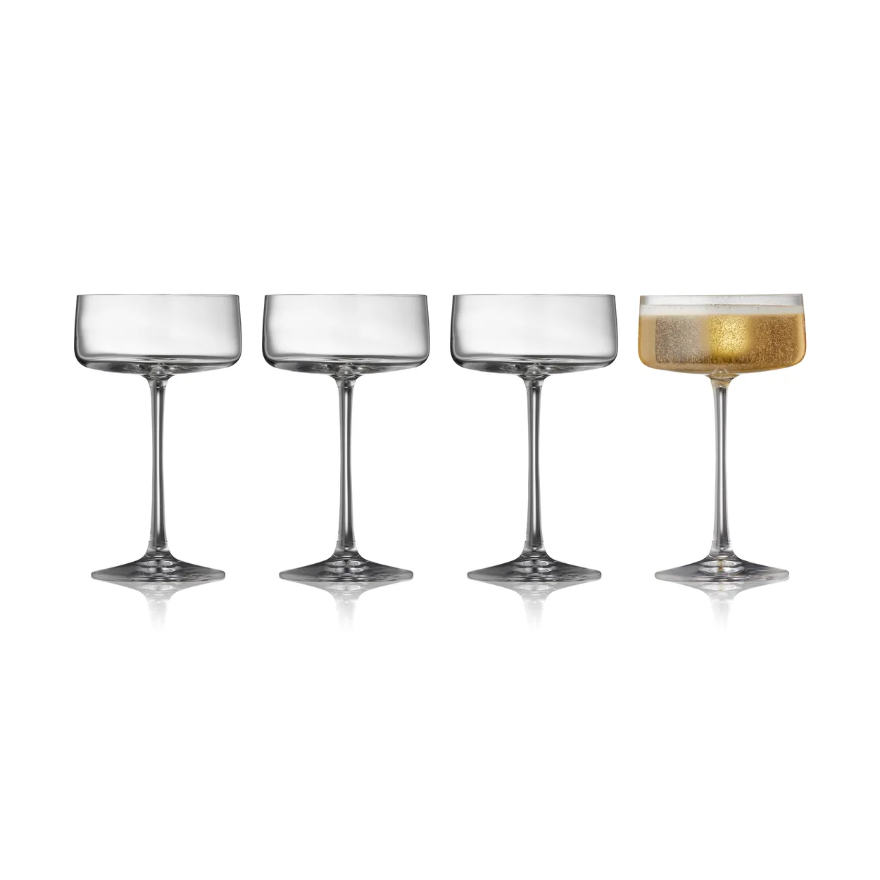 Lyngby Glas Zero champagneglass coupe 26 cl 4-pakning Krystall
