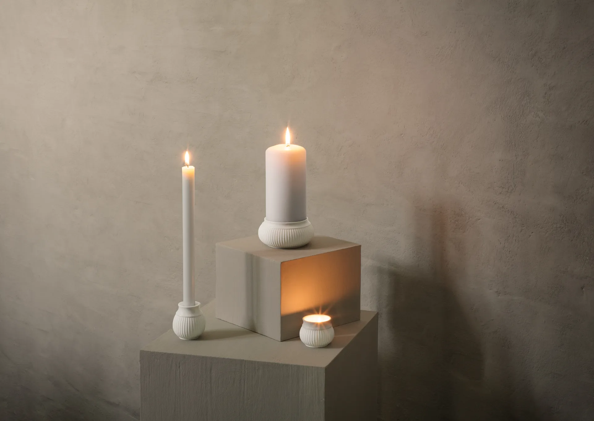 Curve kubbelysestake Ø 11 cm, Hvit Lyngby Porcelæn