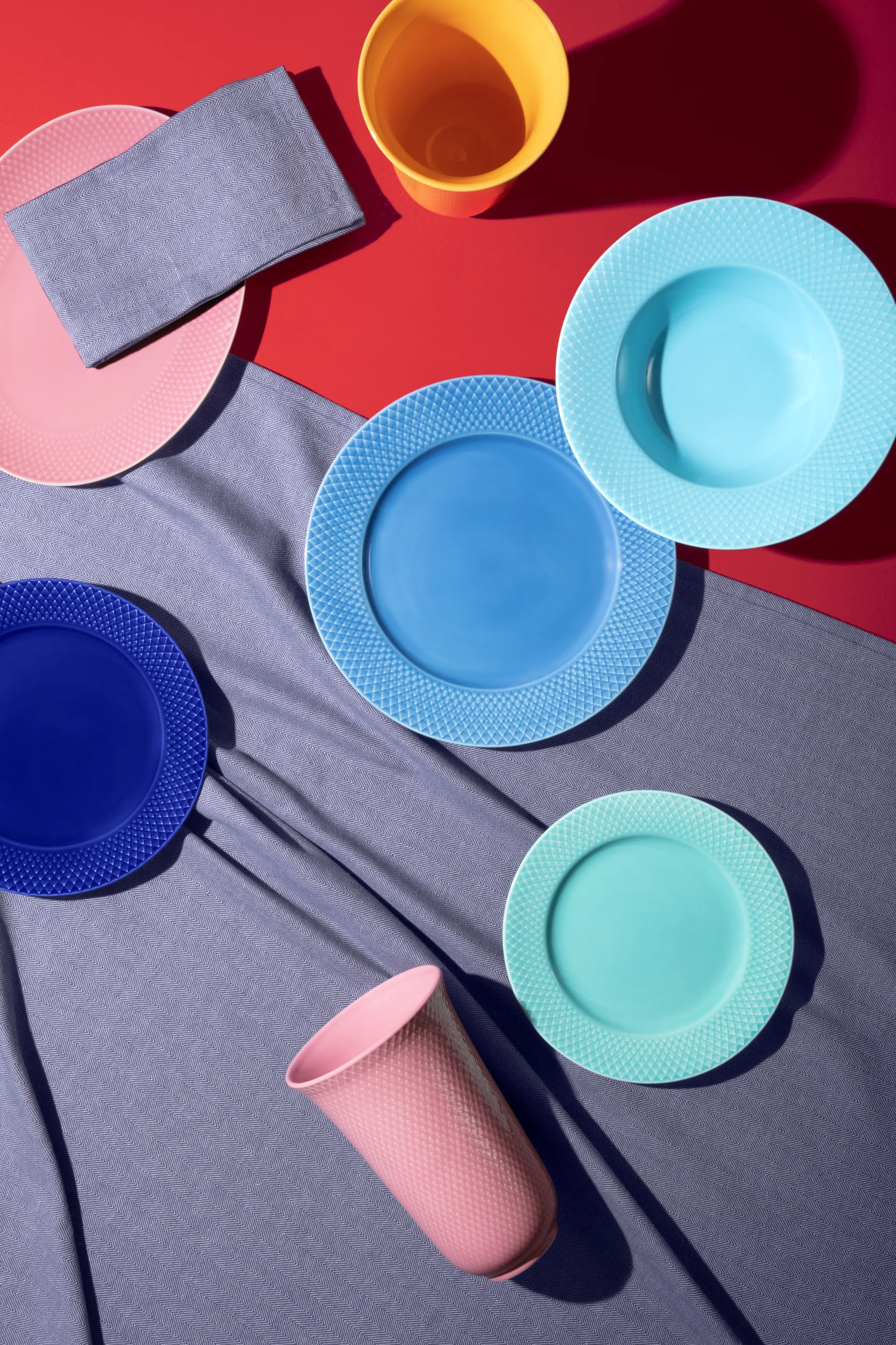 Rhombe dyp tallerken Ø 24,5 cm, Turkis Lyngby Porcelæn