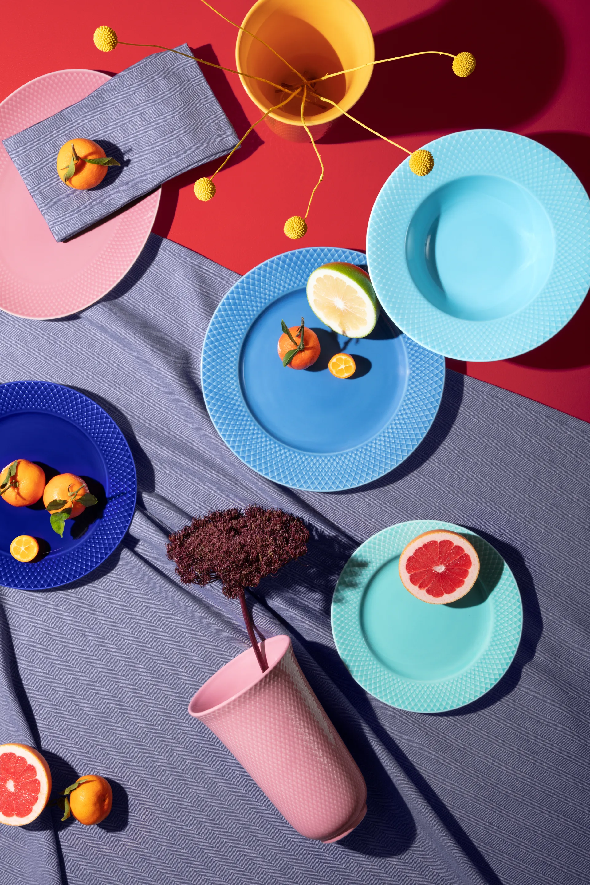 Rhombe dyp tallerken Ø 24,5 cm, Turkis Lyngby Porcelæn