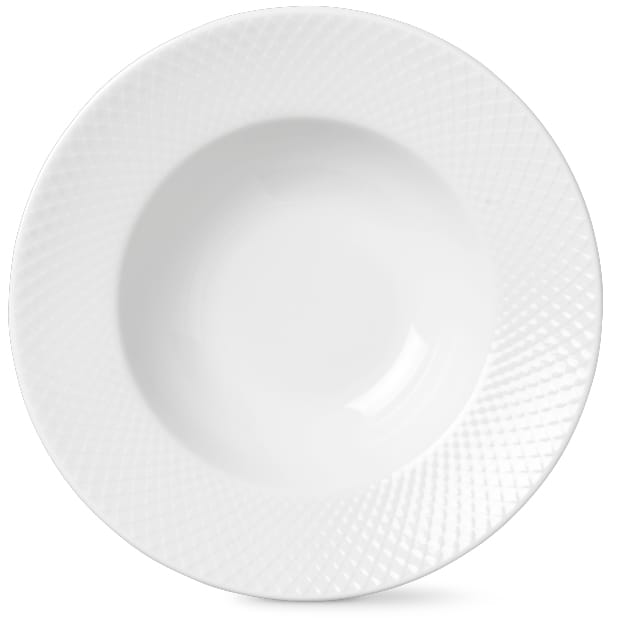 Rhombe dyp tallerken hvit, Ø24,5 cm Lyngby Porcelæn