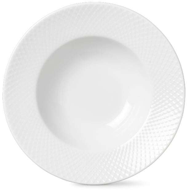 Rhombe dyp tallerken hvit Ø24,5 cm