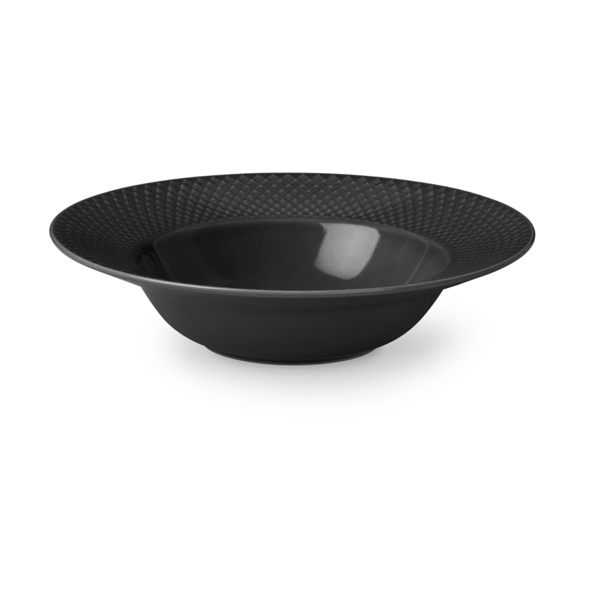 Lyngby Porcelæn - Rhombe Earth dyp tallerken 24,5 cm slate