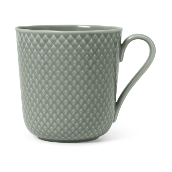 Lyngby Porcelæn - Rhombe Earth kopp med hank 39 cl moss