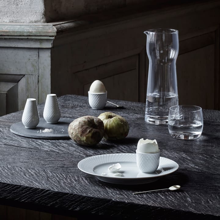 Rhombe eggeglass, 2-stk., hvit Lyngby Porcelæn