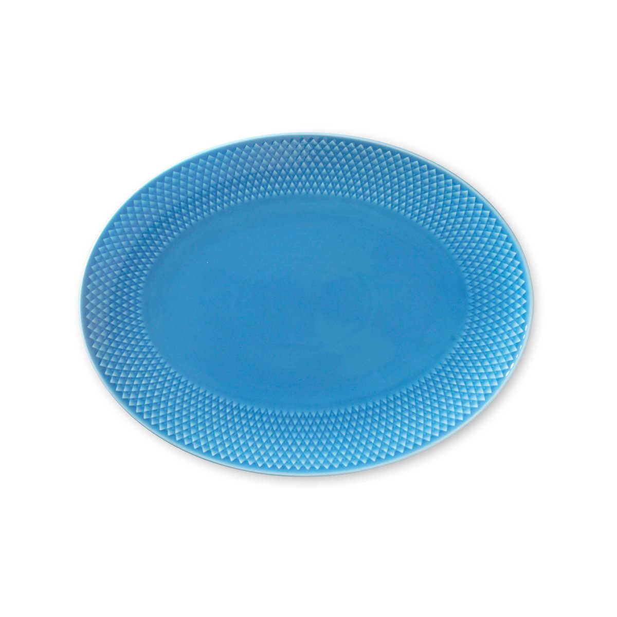 Rhombe ovalt serveringsfat 21,5 x 28,5 cm Blå