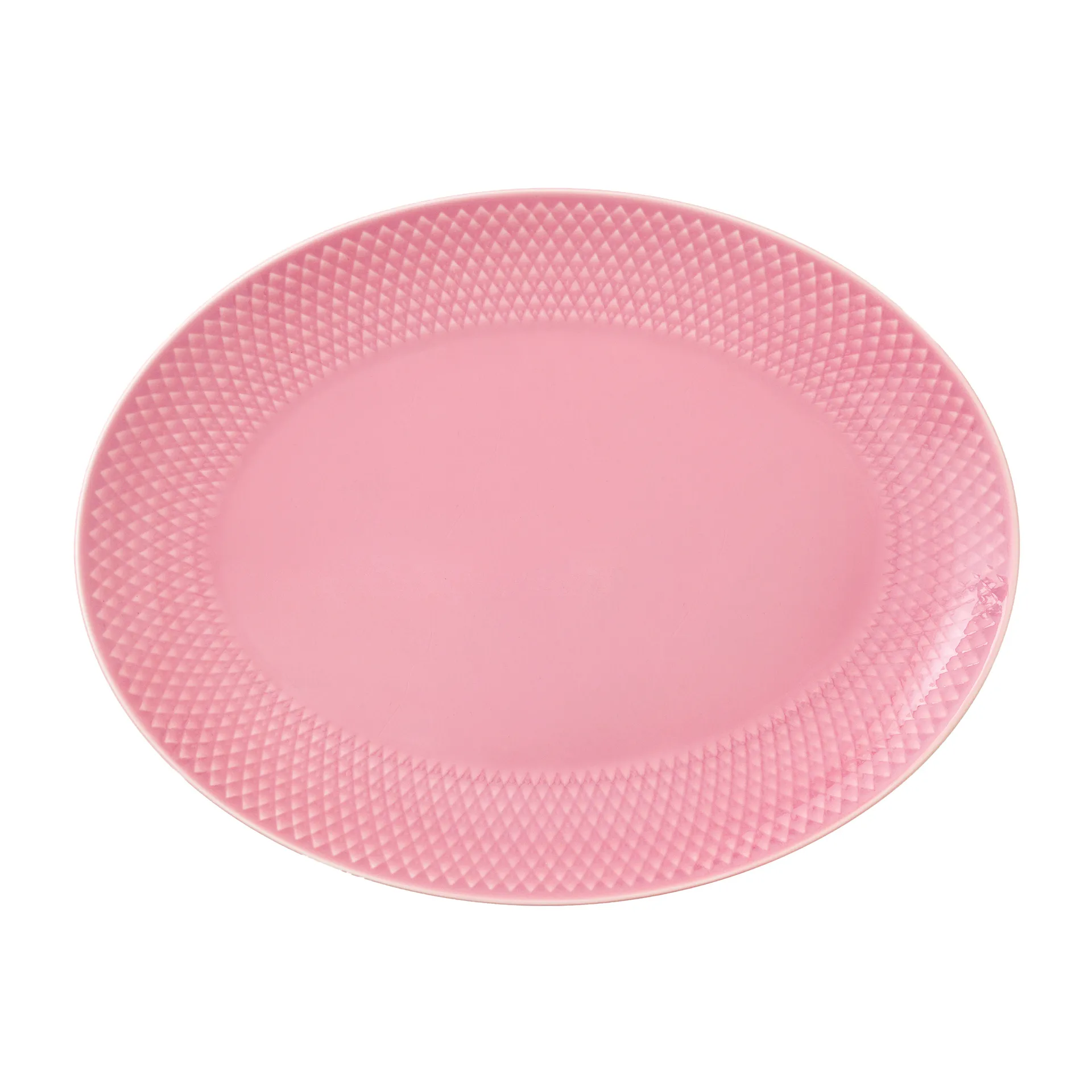 Rhombe ovalt serveringsfat 21,5 x 28,5 cm, Rosa Lyngby Porcelæn