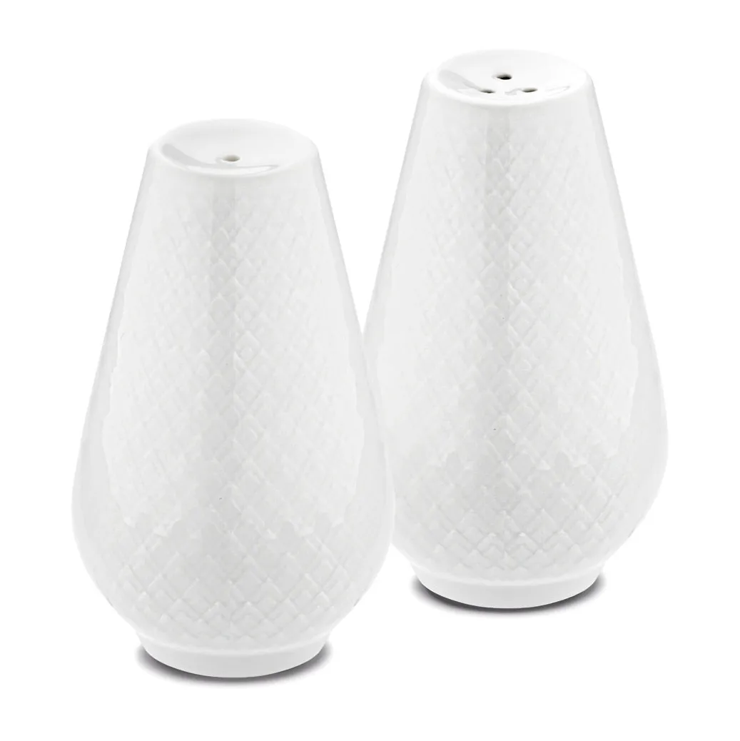 Rhombe salt & peppersett, Hvit Lyngby Porcelæn