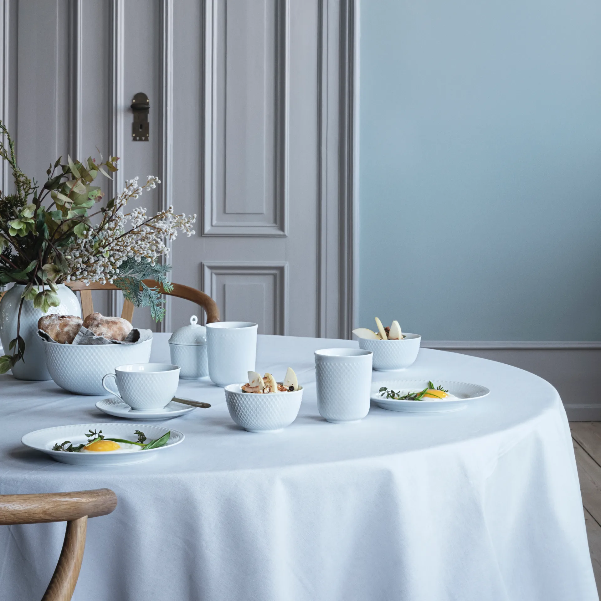 Rhombe serveringskål Ø17,5 cm, hvit Lyngby Porcelæn