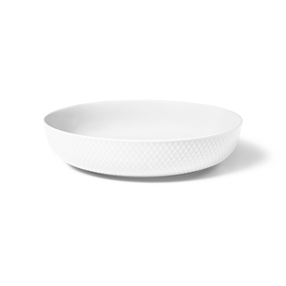 Lyngby Porcelæn - Rhombe serveringsskål 28 cm hvit