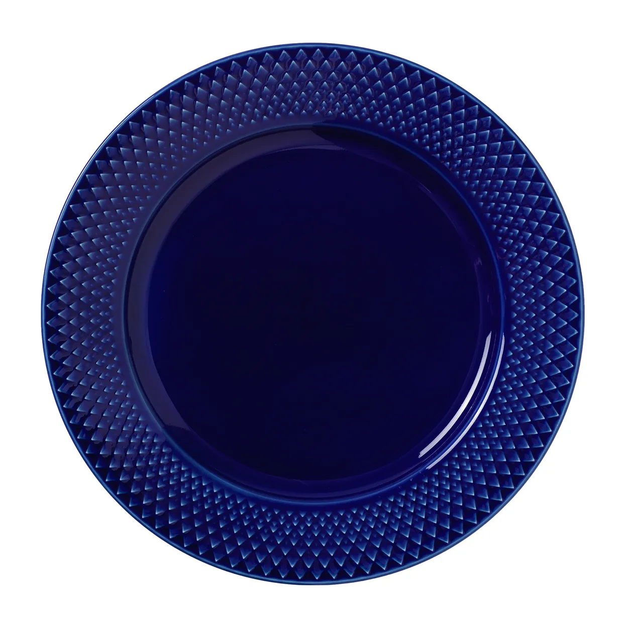 Lyngby Porcelæn Rhombe tallerken Ø 23 cm Mørkeblå