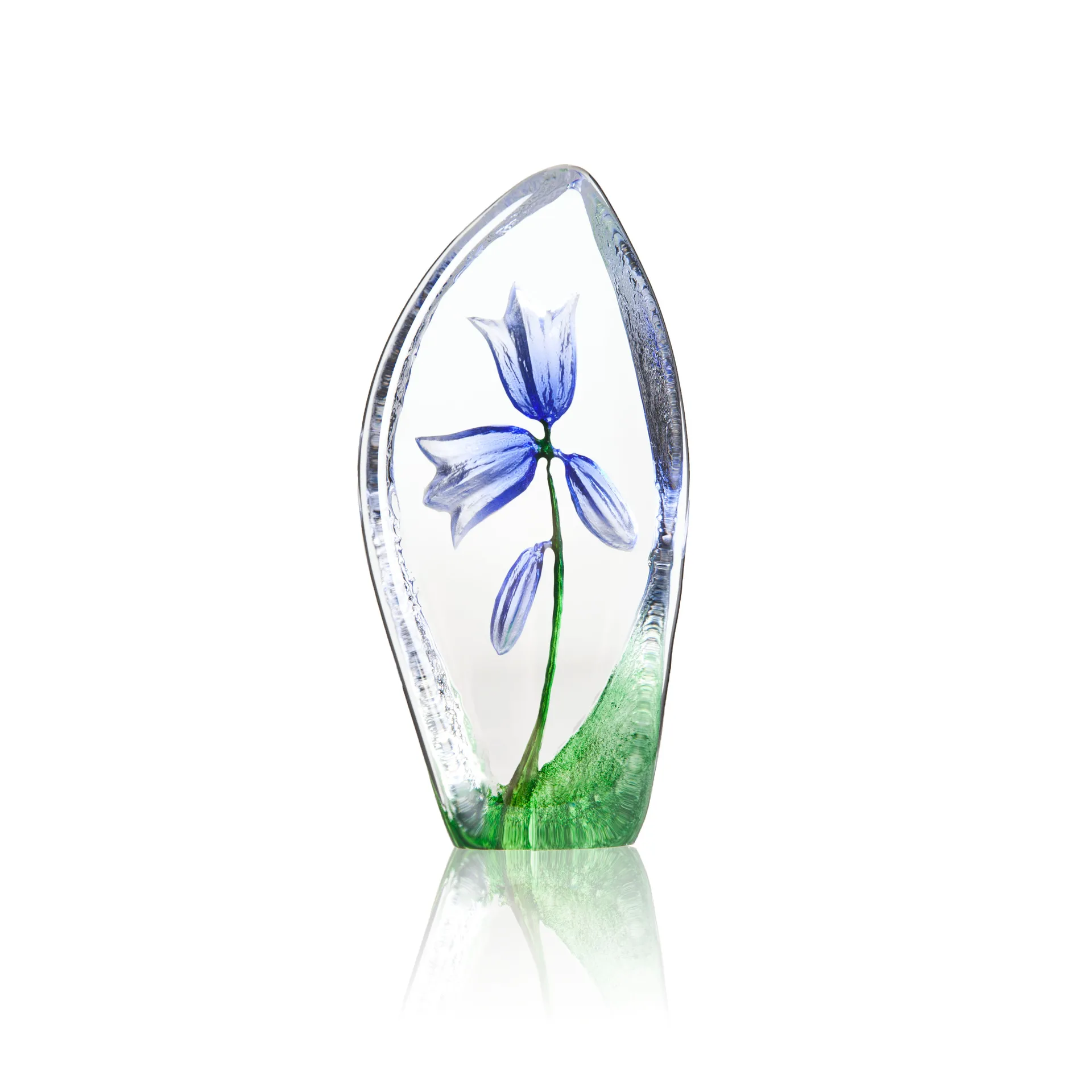 Blåklokka glasskulptur, Blå Målerås Glasbruk