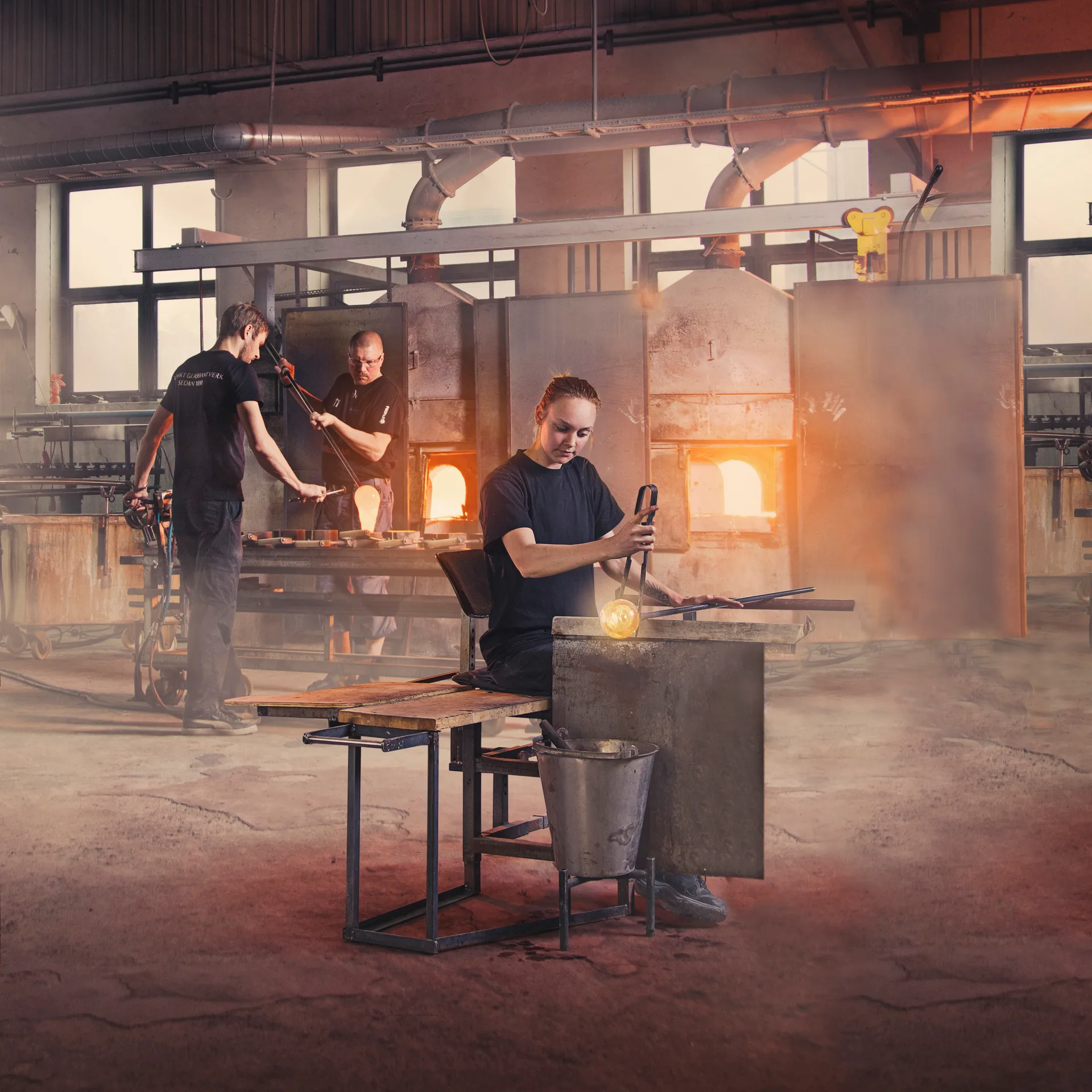 Liljeikonvalj glasskulptur, Hvit Målerås Glasbruk