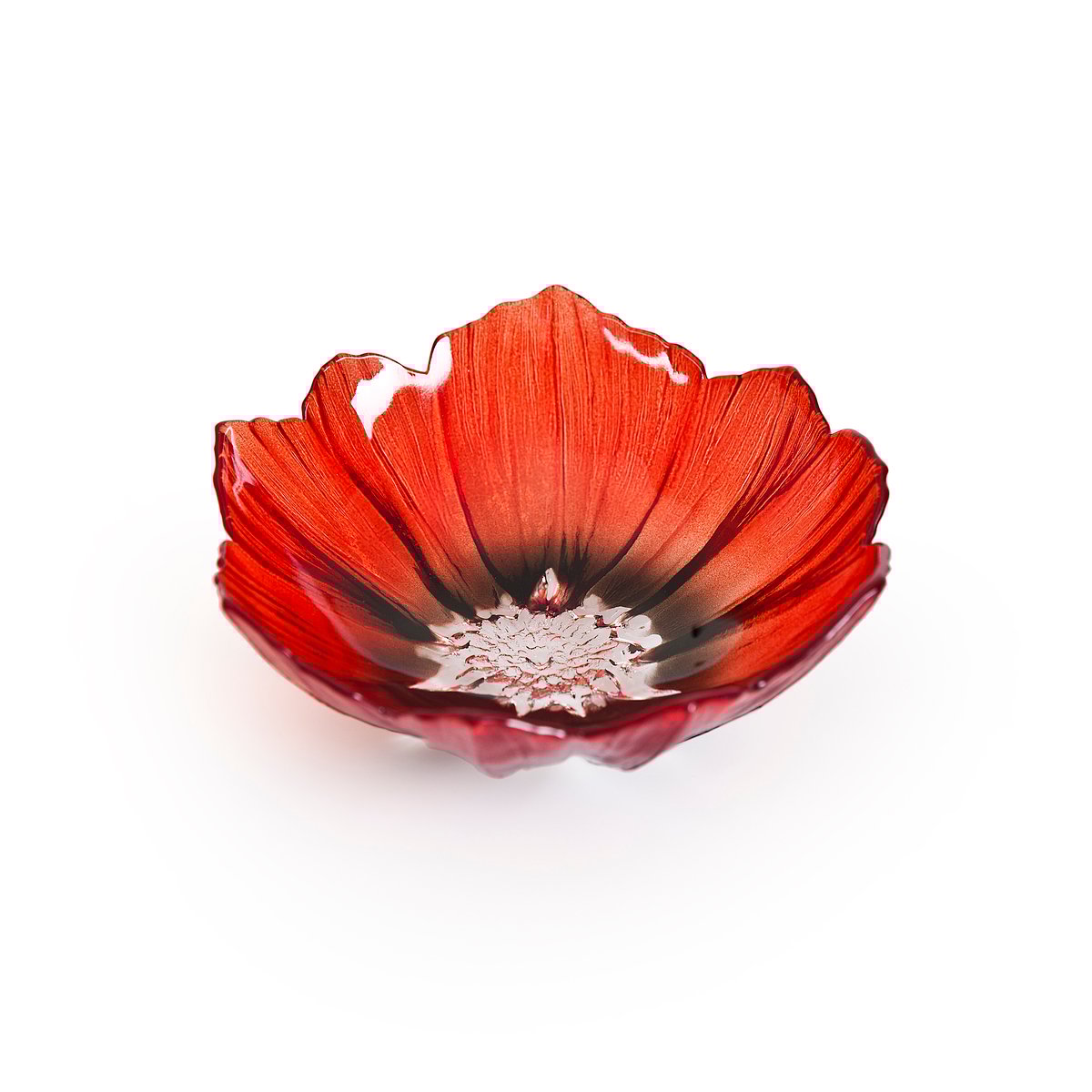 Målerås Glasbruk Poppy skål liten Rød-svart