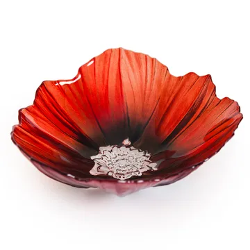 Poppy skål stor - Rød-svart - Målerås Glasbruk