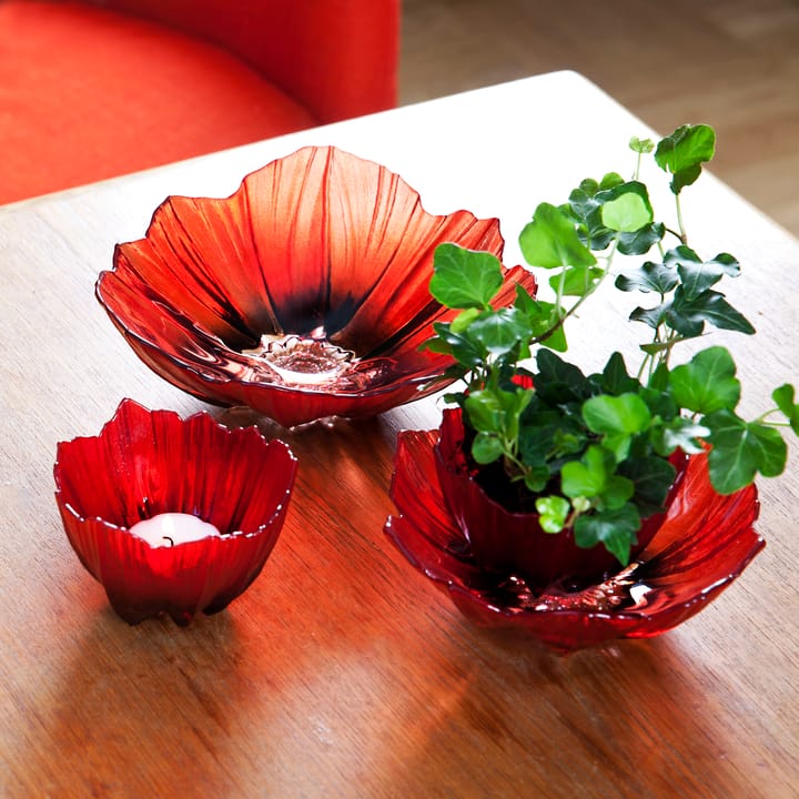 Poppy telysestake, Rød-svart Målerås Glasbruk