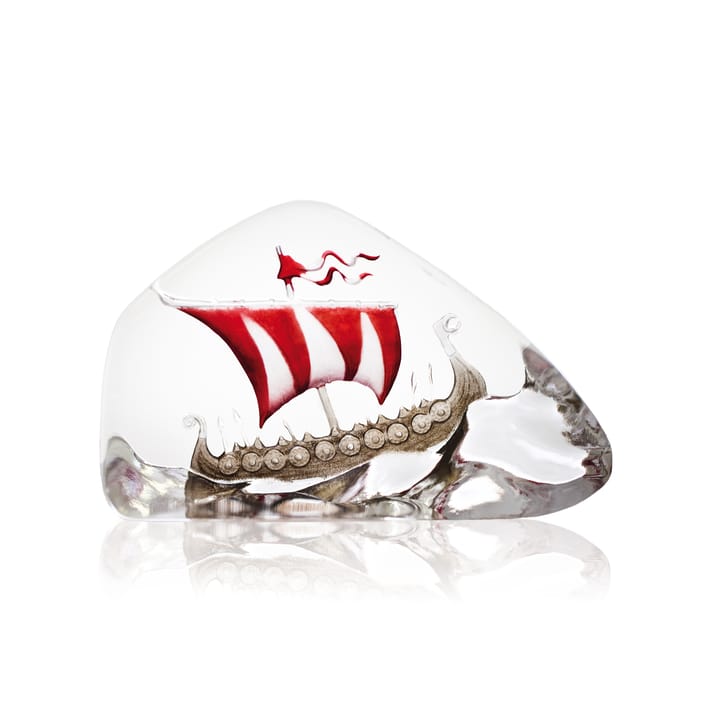 Vikingskip glasskulptur - Stor - Målerås Glasbruk