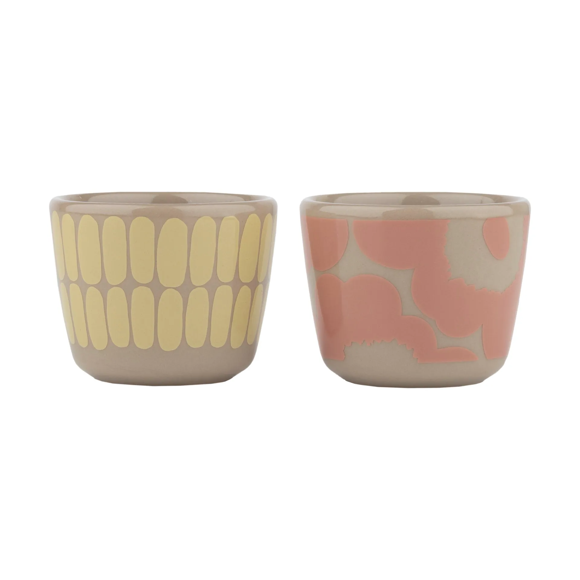 Alku & Unikko eggekopp 2 deler, Terra-powder-yellow Marimekko