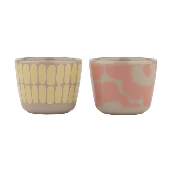 Alku & Unikko eggekopp 2 deler, Terra-powder-yellow Marimekko