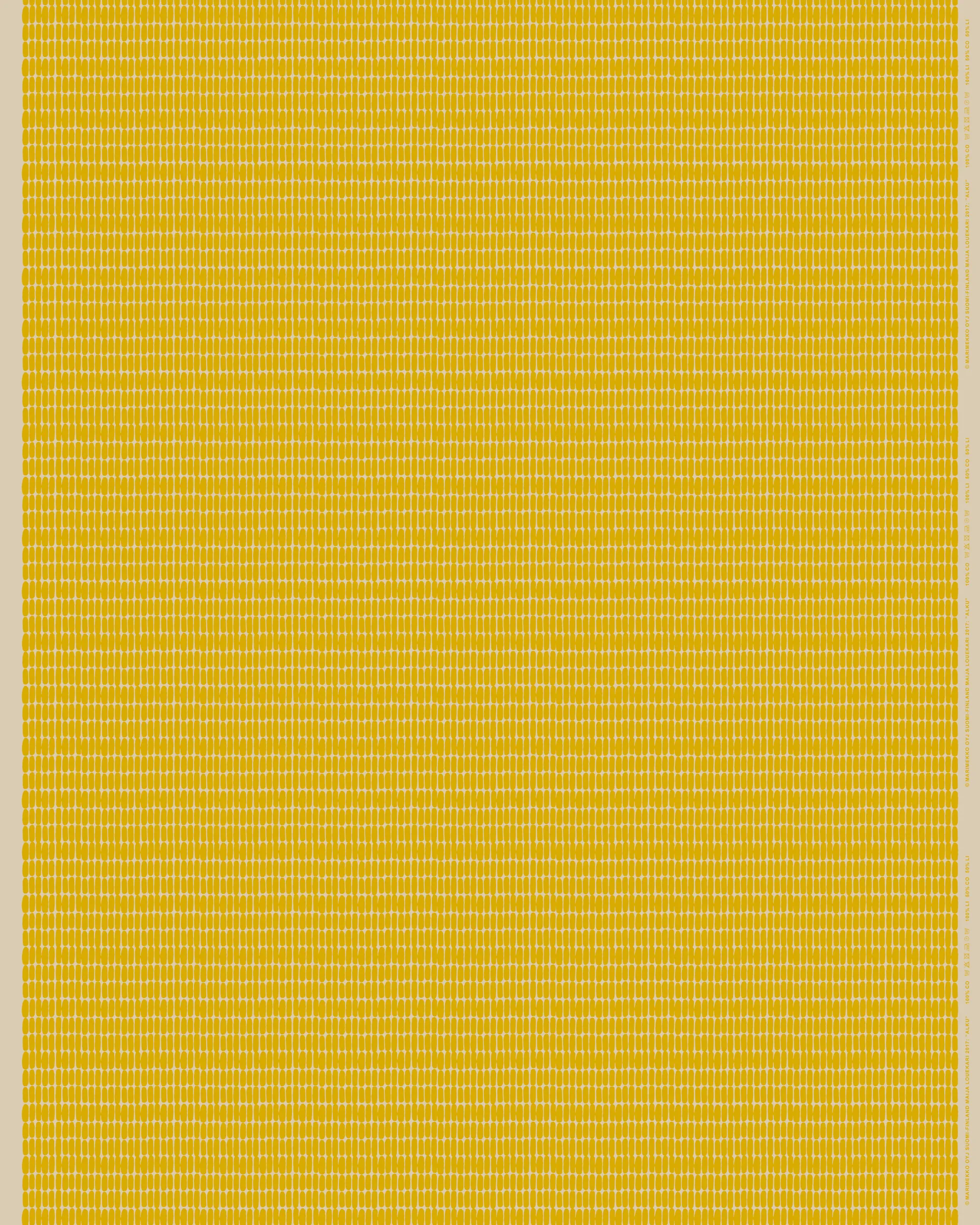 Alku voksduk bomull-lin, Linen-yellow Marimekko