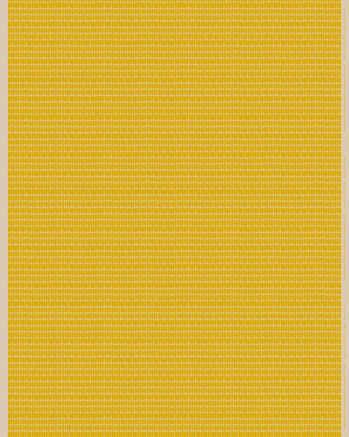 Marimekko Alku voksduk bomull-lin Linen-yellow