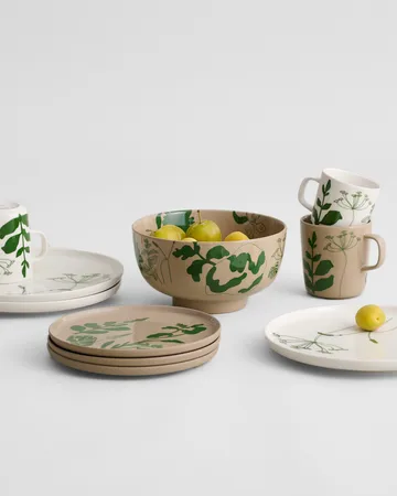 Elokuun Varjot tallerken Ø 25 cm - Hvit-grønn - Marimekko