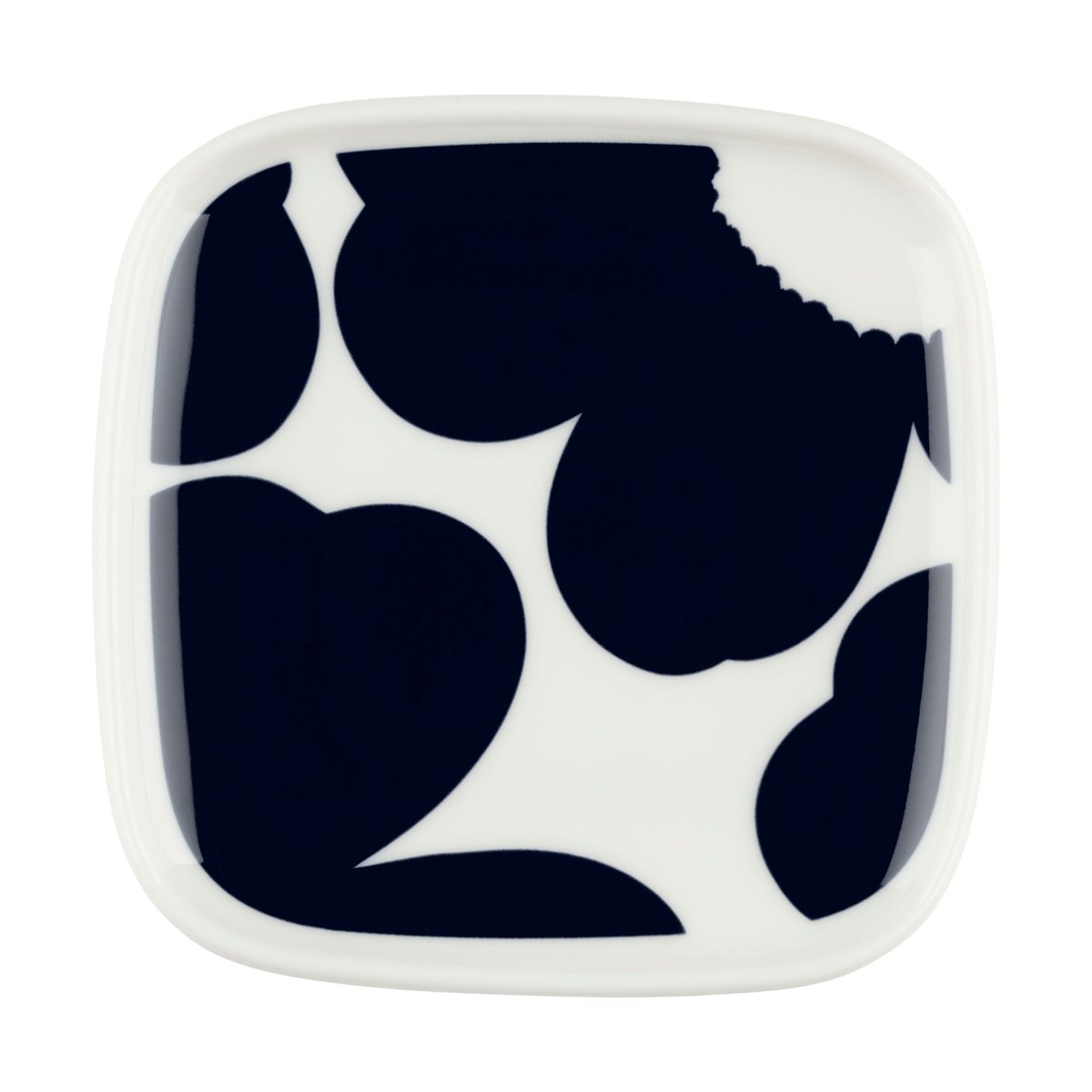 Marimekko Iso Unikko asjett 10x10 cm White-dark blue