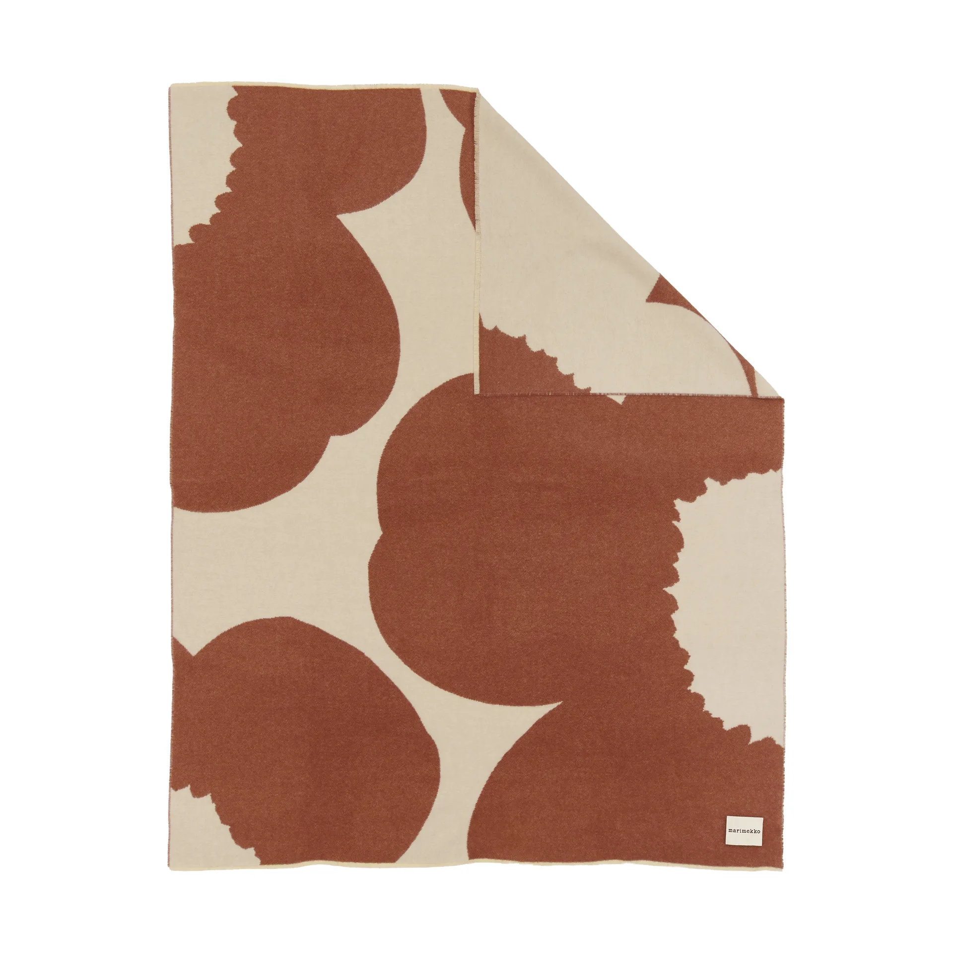Iso Unikko pledd, Off white-kastanjebrun, 130x170 cm Marimekko