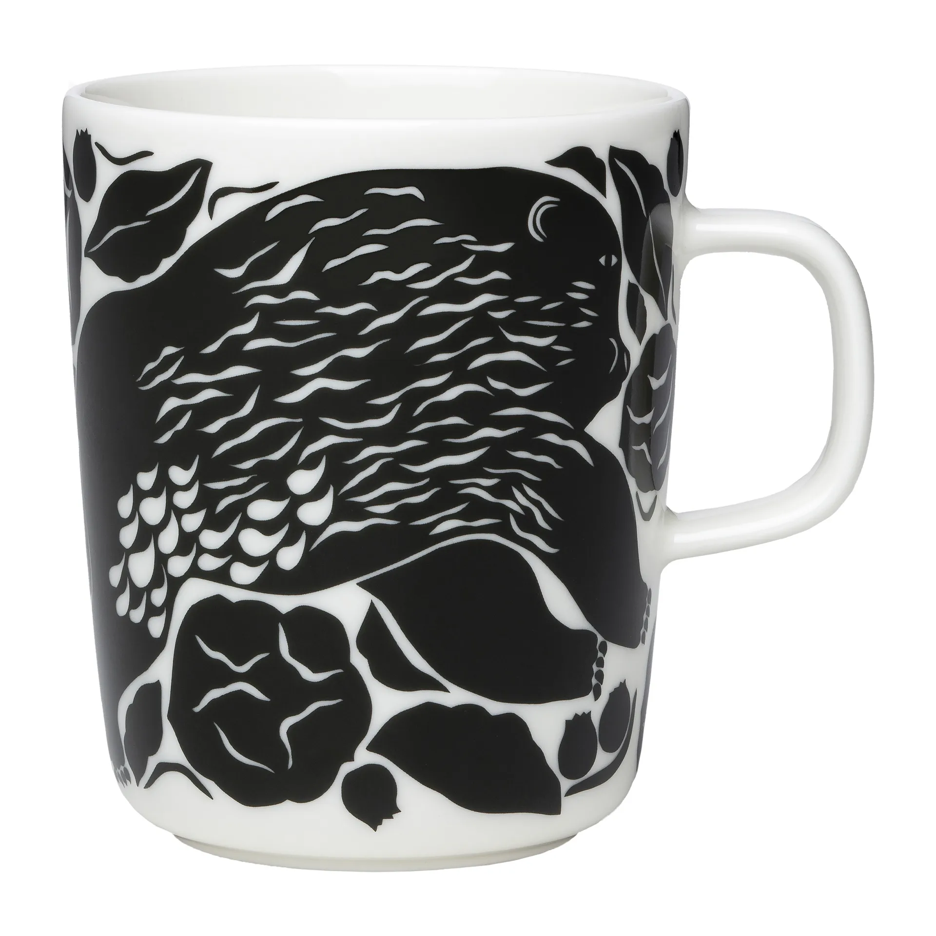 Karhuemo kopp 2,5 dl, Hvit-mørkegrønn Marimekko