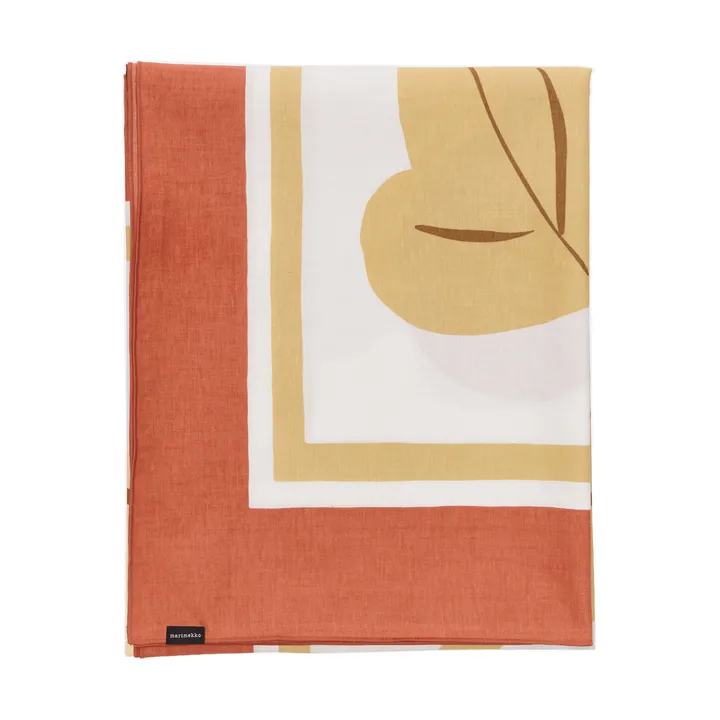 Kukasta Kukkaan duk - White-terrac-ochre-plum, 140x140 cm - Marimekko