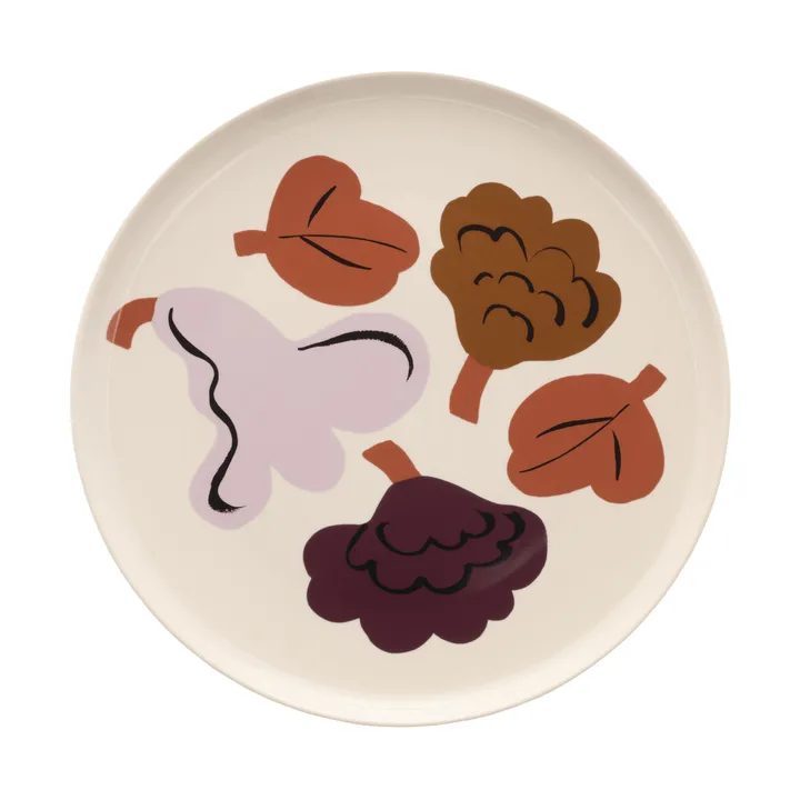 Kukasta Kukkaan middagstallerken - Steintøy-plomme-bronse-terrakotta Ø20 cm - Marimekko