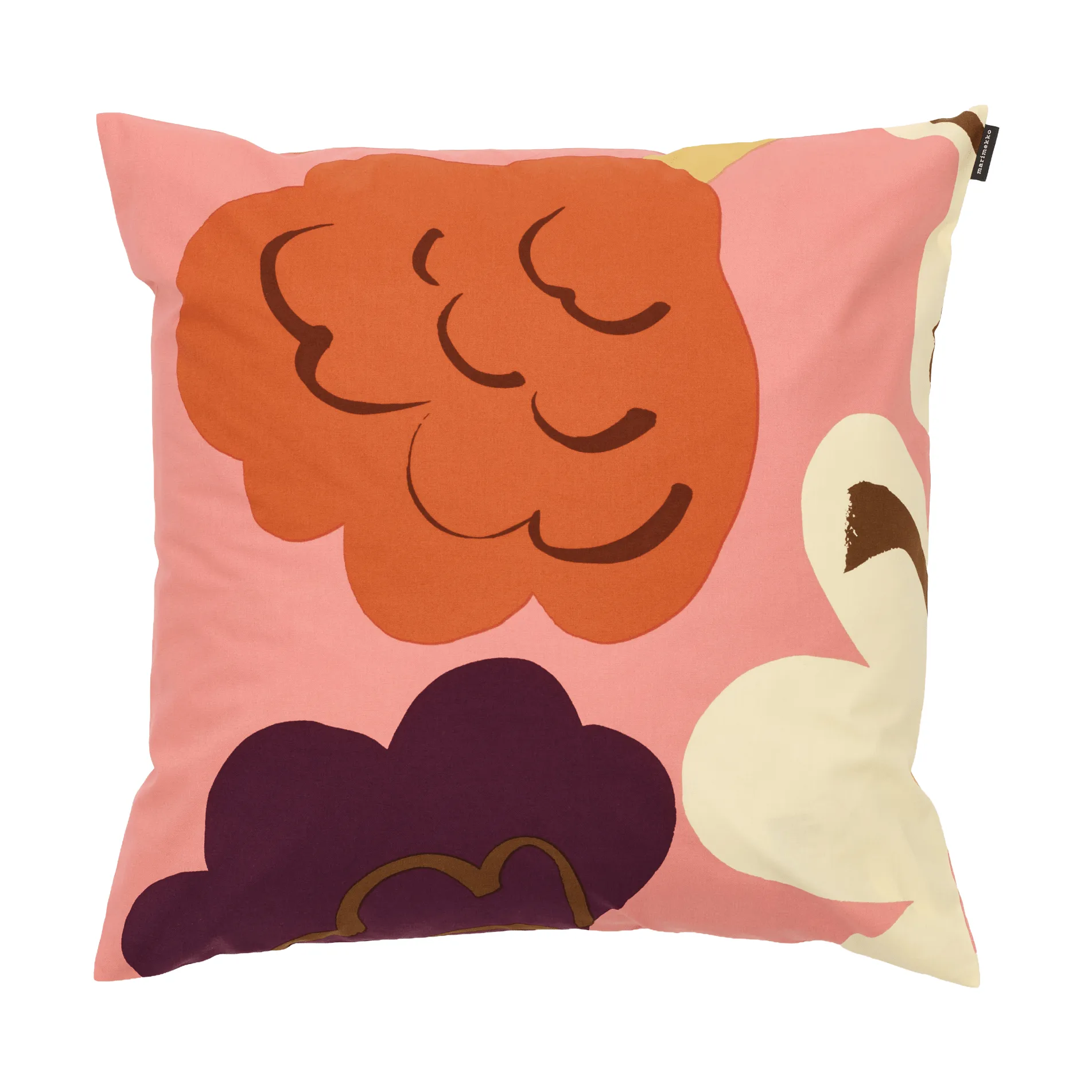 Kukasta Kukkaan putetrekk, Pink-off white-plomme-terrakotta, 50x50 cm Marimekko