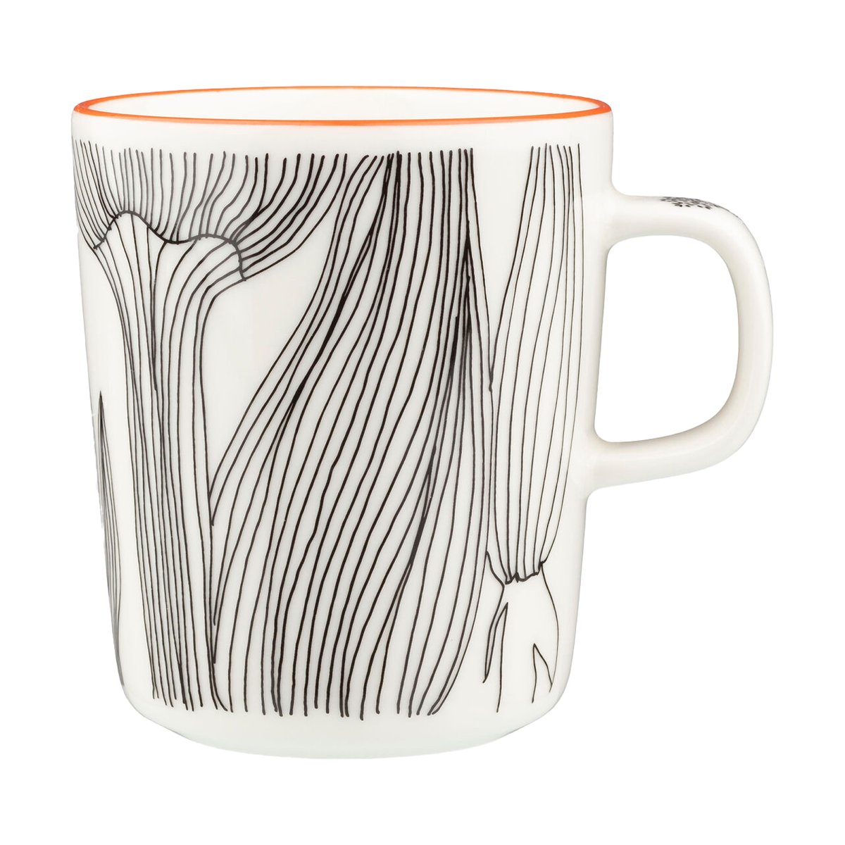 Marimekko Kukat Puhkeavat kopp 25 cl White-black-orange