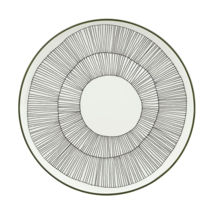 Kukat Puhkeavat tallerken Ø20 cm - White-forest green-black - Marimekko