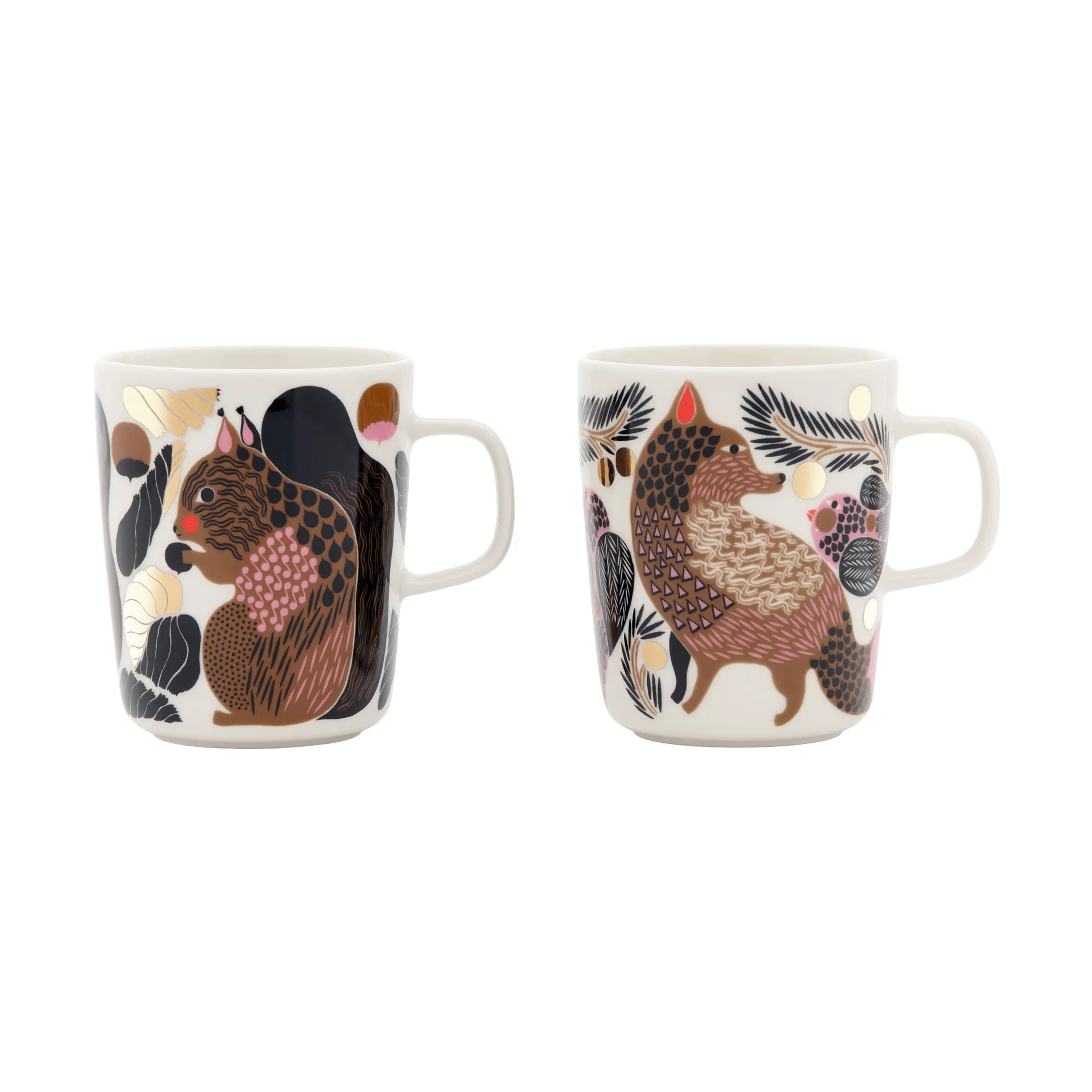 Kurre Ketunmarja krus, White-multicolour-gold, 25 cl, 2-pakning Marimekko