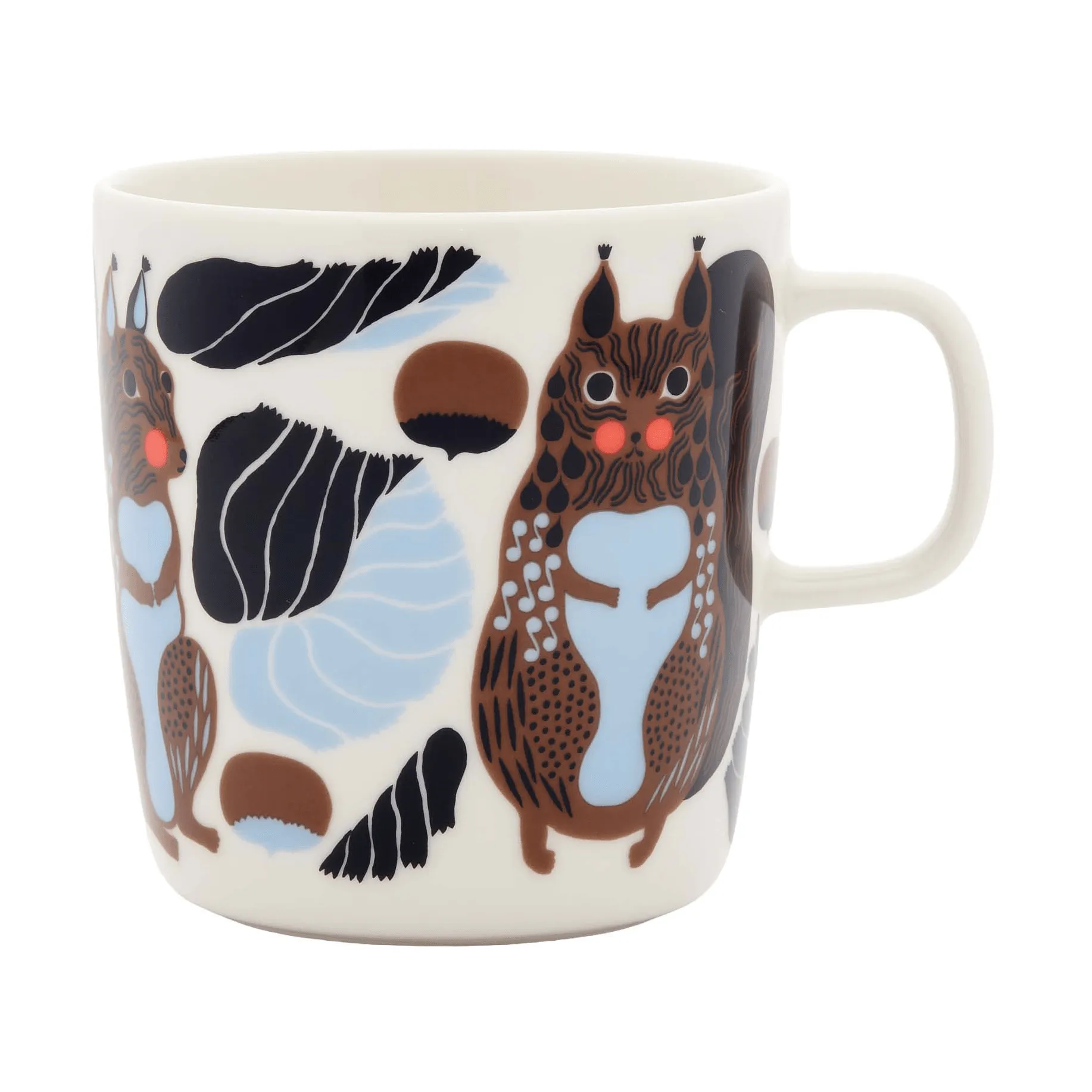 Kurre kopp 40 cl, White-brown-black-light blue Marimekko