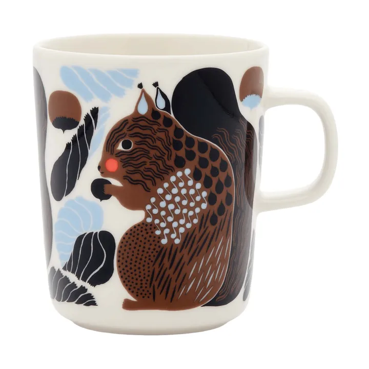 Kurre krus 25 cl - White-brown-black-light blue - Marimekko