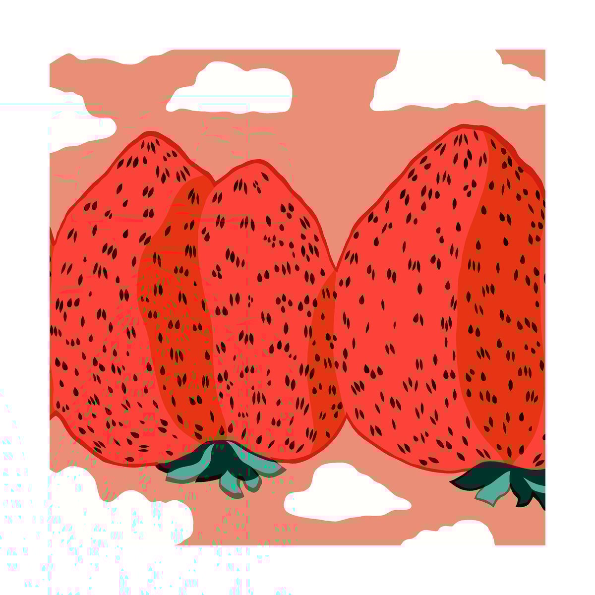Marimekko Mansikkavuoret serviett 33 x 33 cm 20-pk Red