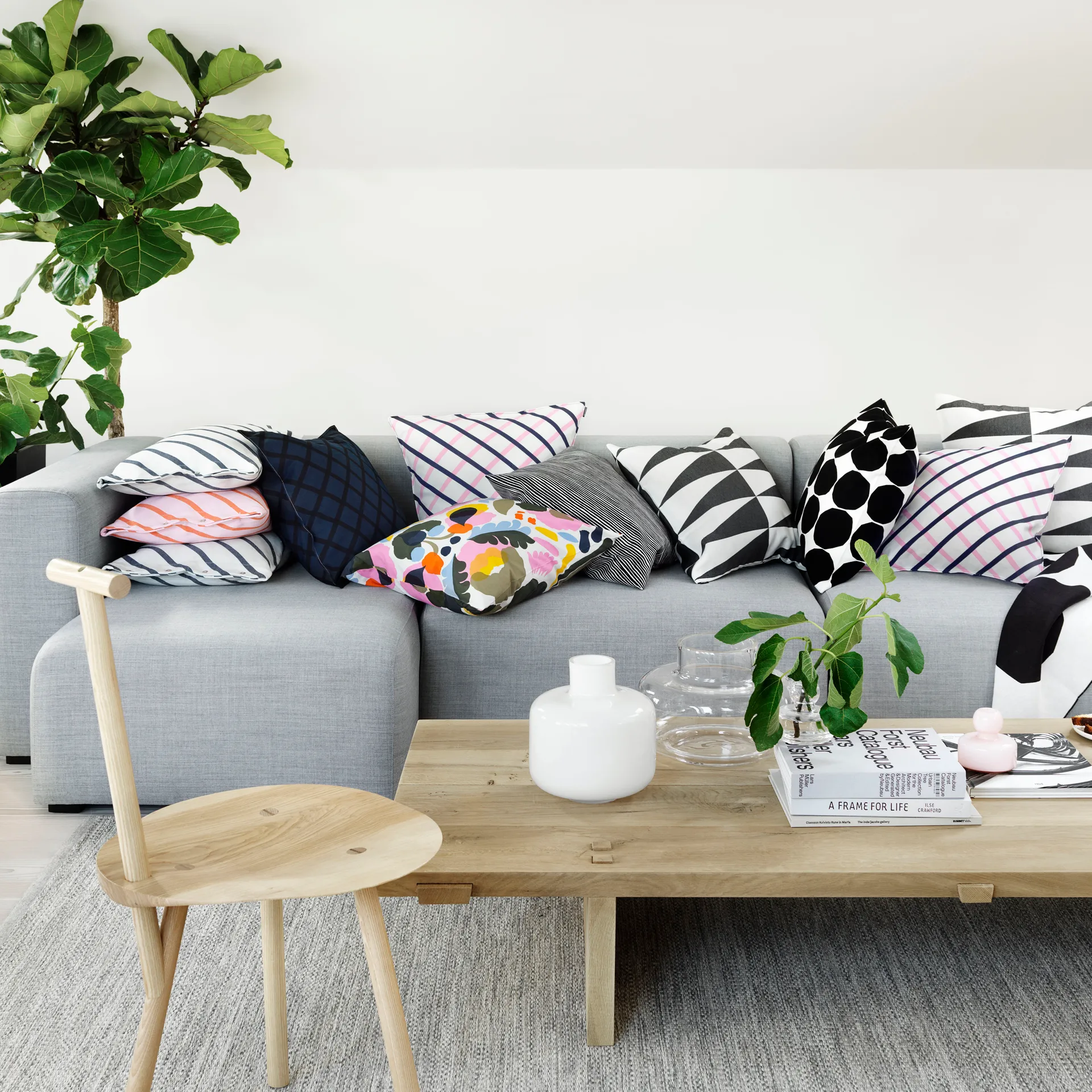 Ming vase, hvit Marimekko