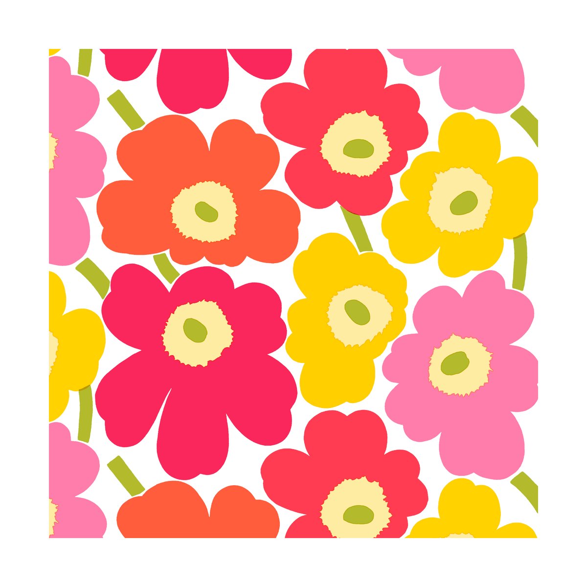 Marimekko Mini Unikko serviett 20-pk Pink-yellow