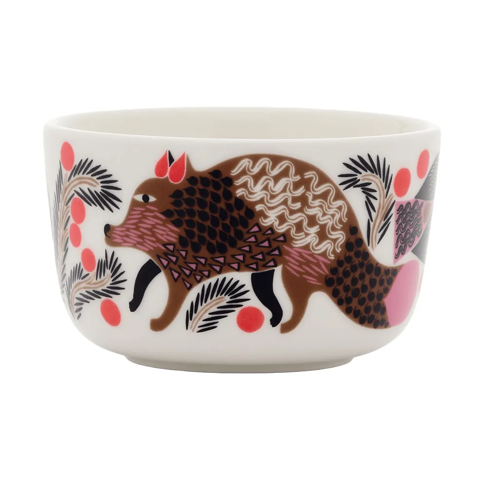Oiva Ketunmarja skål 2,5 dl, White-bronse-rosa-petrol Marimekko