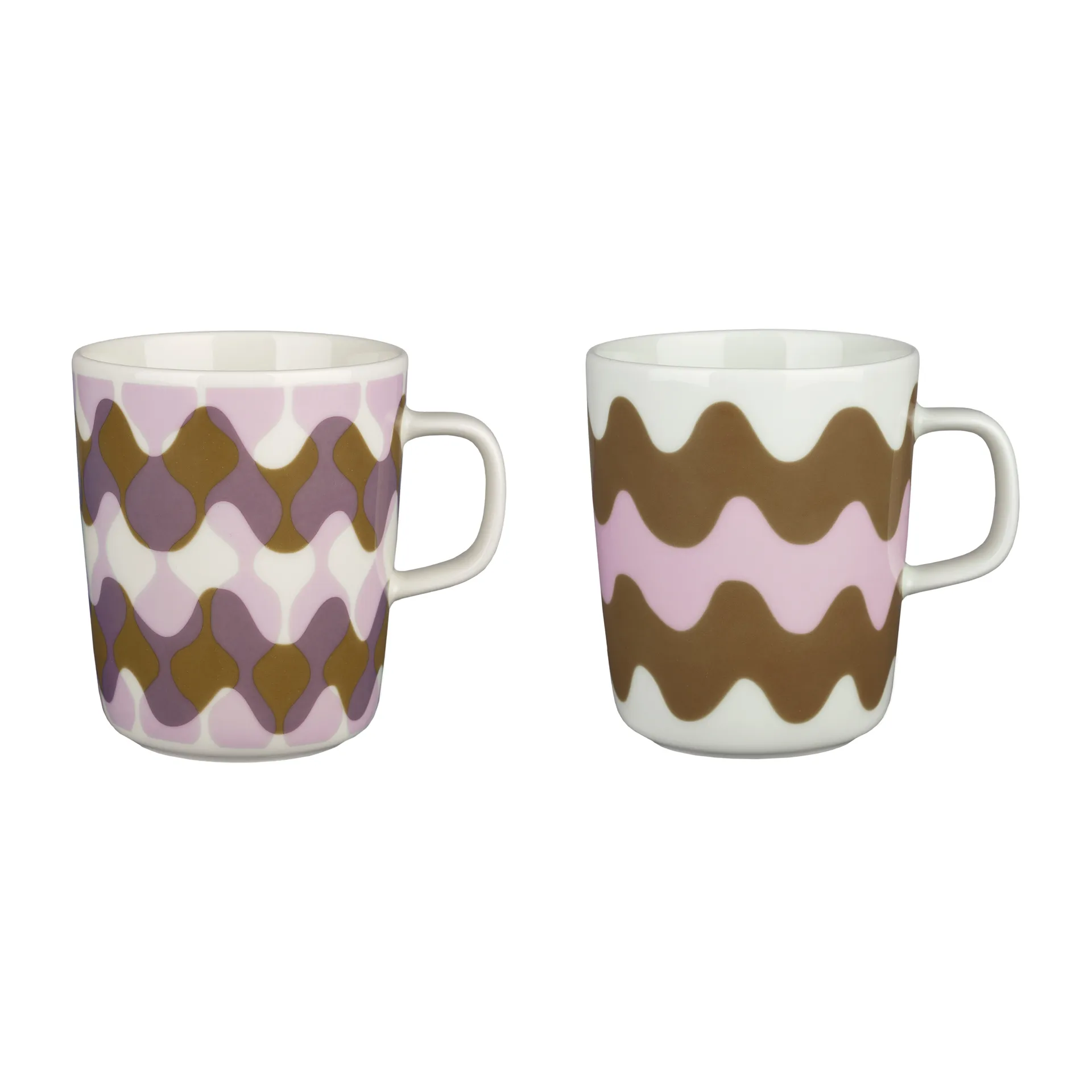 Oiva Lokki Pergola kopp 25 cl 2-pakning, Hvit-rosa-brun Marimekko