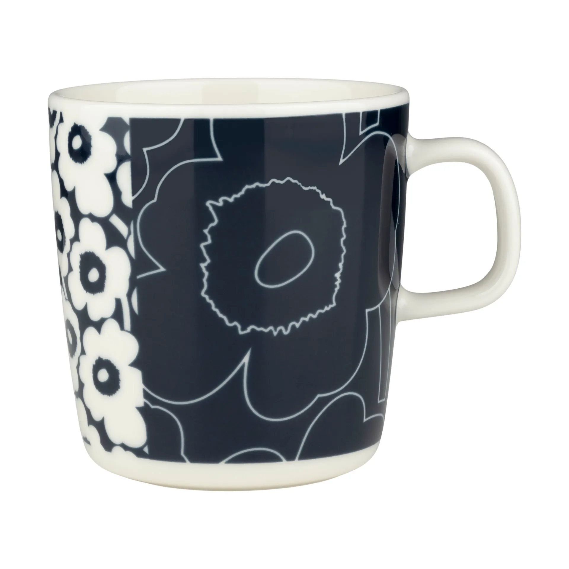 Oiva Unikko Kollaasi kopp 40 cl, White-dark blue Marimekko